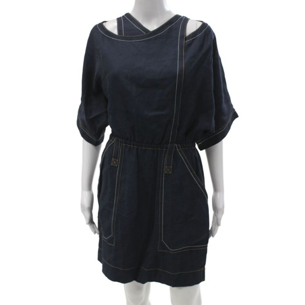 Derek Lam 10 Crosby Womens Blouson Blue Knee Length Dress Size 6